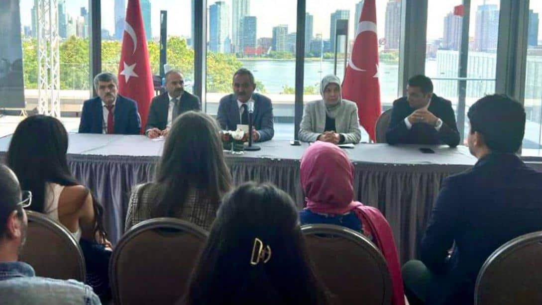 MINISTER ÖZER GOT TOGETHER WITH TURKISH STUDENTS AND EDUCATION ATTACHES IN NEW YORK