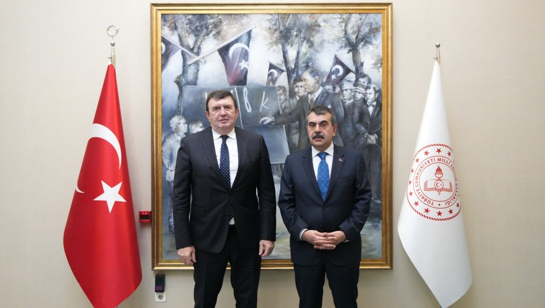 MINISTER YUSUF TEKIN RECEIVED THE AMBASSADOR OF THE REPUBLIC OF SERBIA TO ANKARA, MR. ACA JOVANOVIC, AT HIS OFFICE 